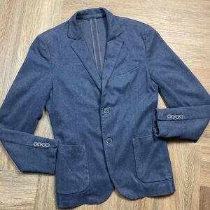 Massimo Rebecchi Wool Blend Blazer Jacket Mens Small Navy Blue Slim Italy Classy